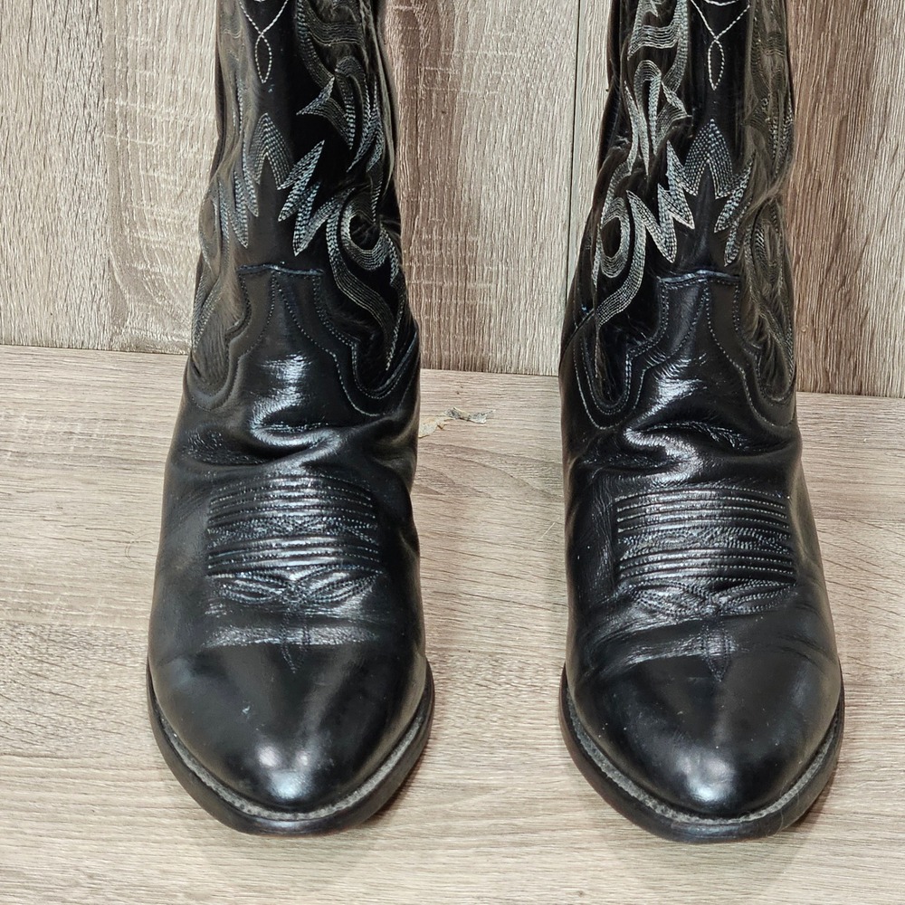 Dan Post‎ Mens Black Leather Western Cowboy Boots 211… - Gem